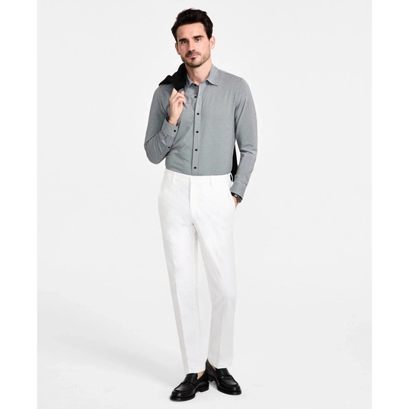 Michael Kors Mens Classic fit Dress Pants 36W 30L White Solid F01167 - Picture 2 of 3